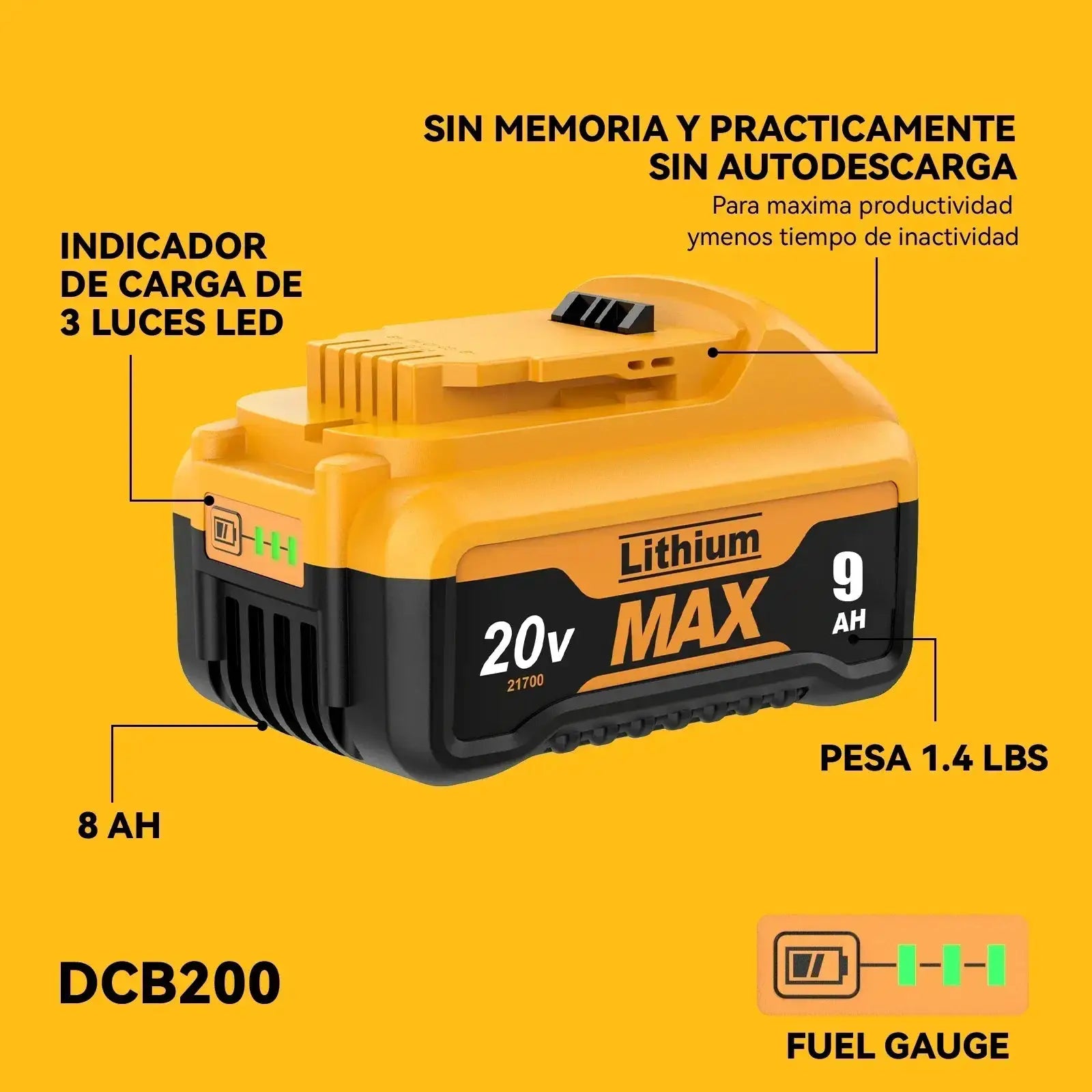 High-Capacity 20V 9000mAh Li-ion Battery For Tools Upgrade