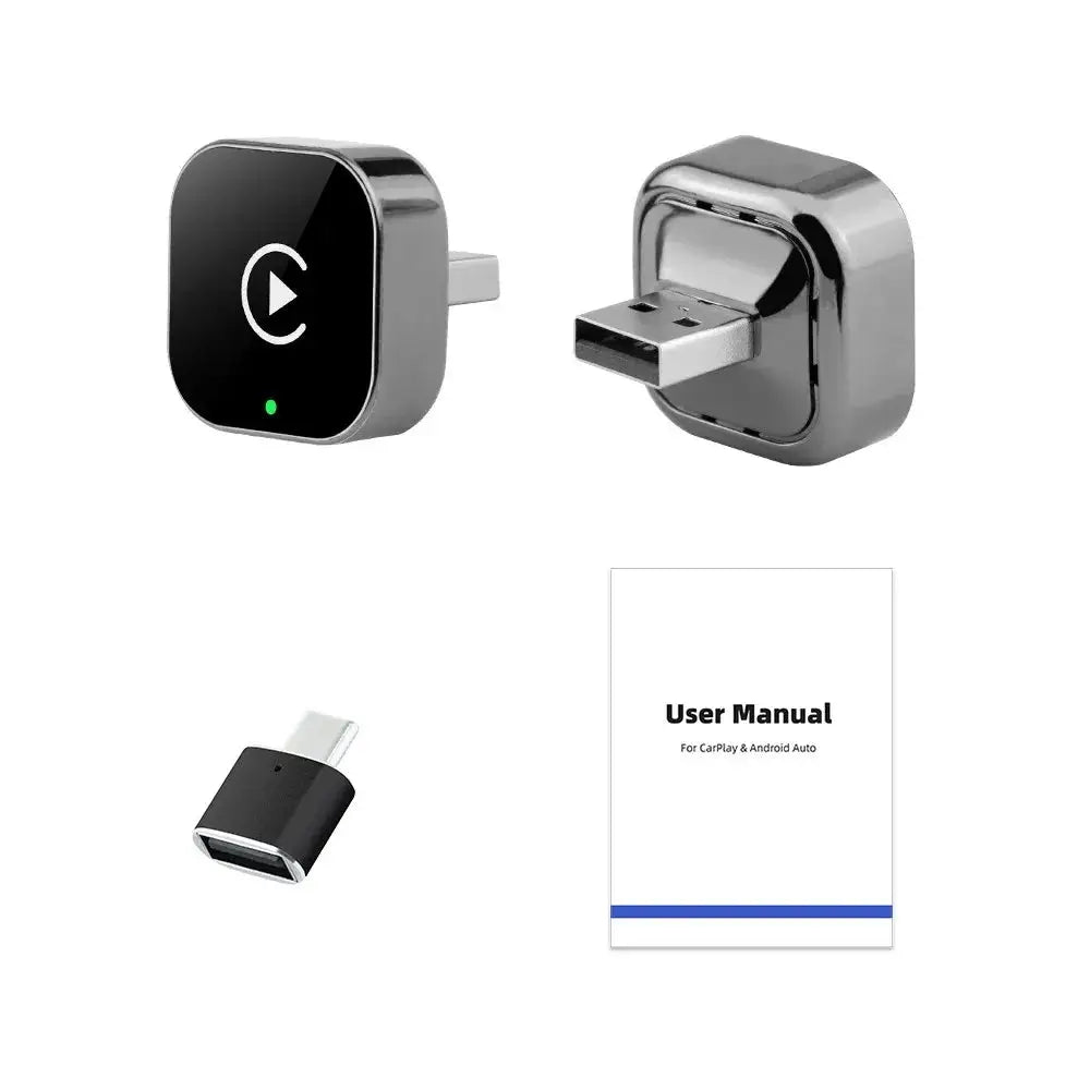 2025 Upgraded Mini Wireless CarPlay Adapter for Apple & Android - Plug & Play No Battery Required, Compatible with Various Car