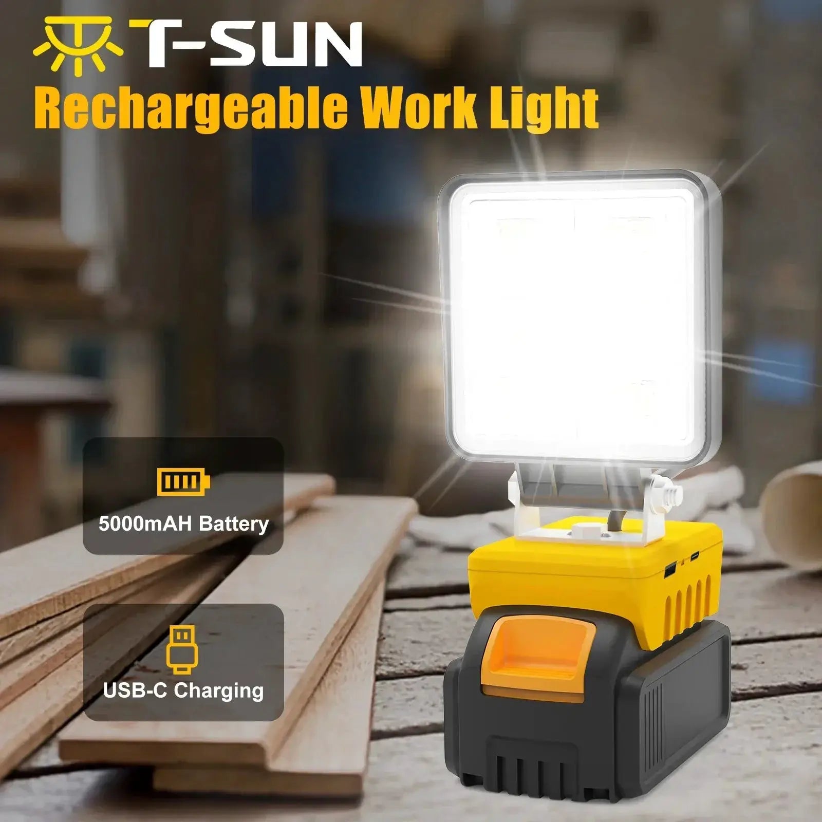 Rechargeable 5200LM LED Work Light Cordless Floodlight
