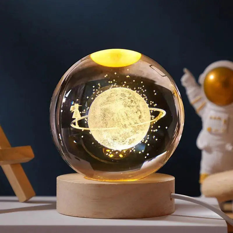 3D Celestial Moon Lamp Crystal Planet Night Light Gift