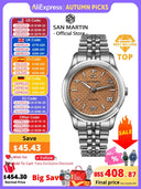 San Martin Retro Distressed Chinese Ancient Coin Textured Dial Miyota 90S5 Original Design Men Automatic Mechanical Watch SN0144