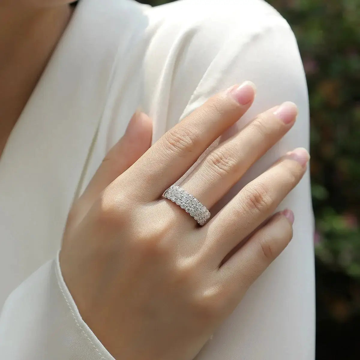 Piece Sterling Silver Silver Moissanite Ring Set — product image 4
