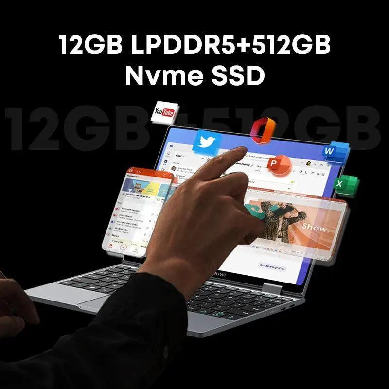 MiniBook X Two In One Laptop Tablet PC With 12GB RAM
