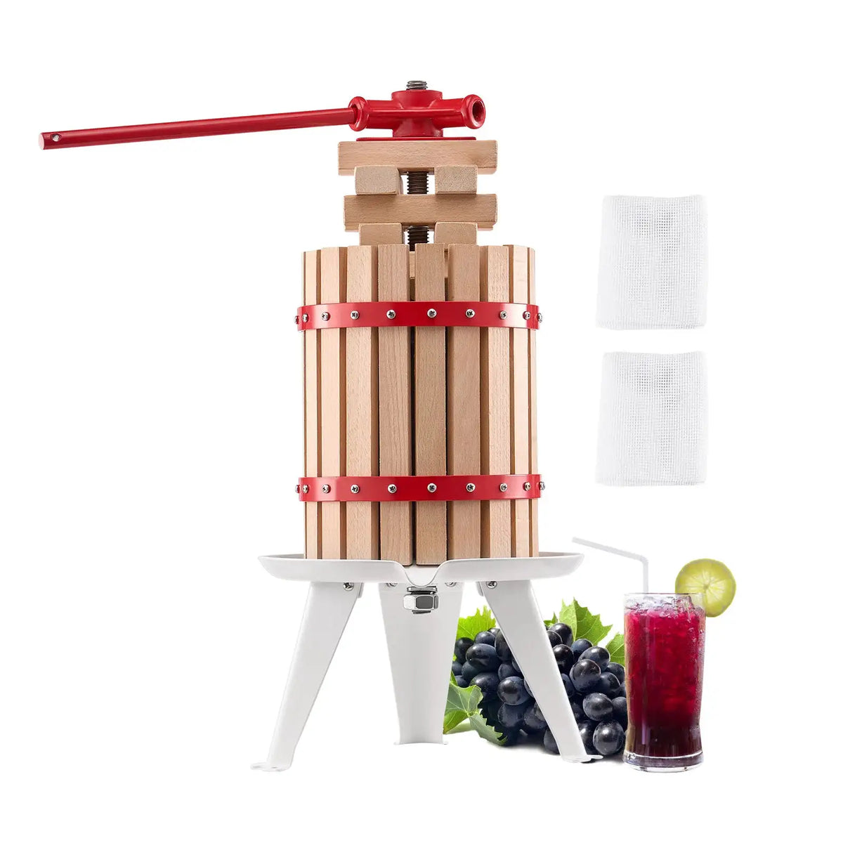 SucceBuy Fruit Wine Press Solid Wood Basket with Blocks Heavy — product view 1