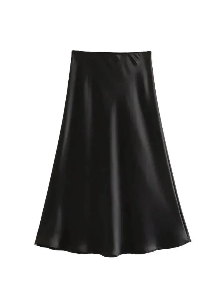 Flattering Satin Midi Skirt for Women — product view 15