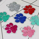 Customizable Glitter Paw Pet ID Tag for Dogs and Cats