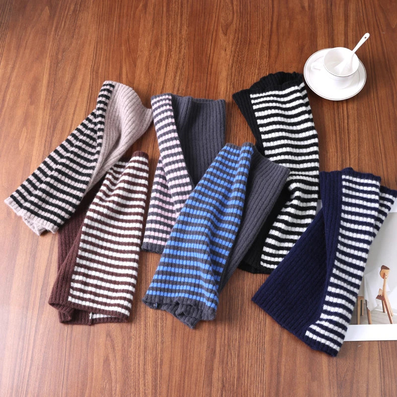 Striped Knit Winter Scarf