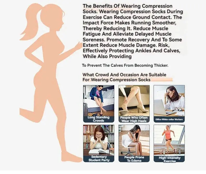 Chic Compression Knee Socks for Academic Style Black White