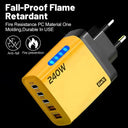 240W GaN USB C Charger 5 In 1 Fast Wall Adapter