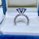 Gold Plated Blue Moissanite Ring