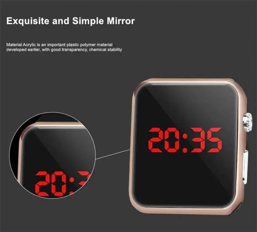 LED Sports Waterproof Digital Watch Red Light Timepiece