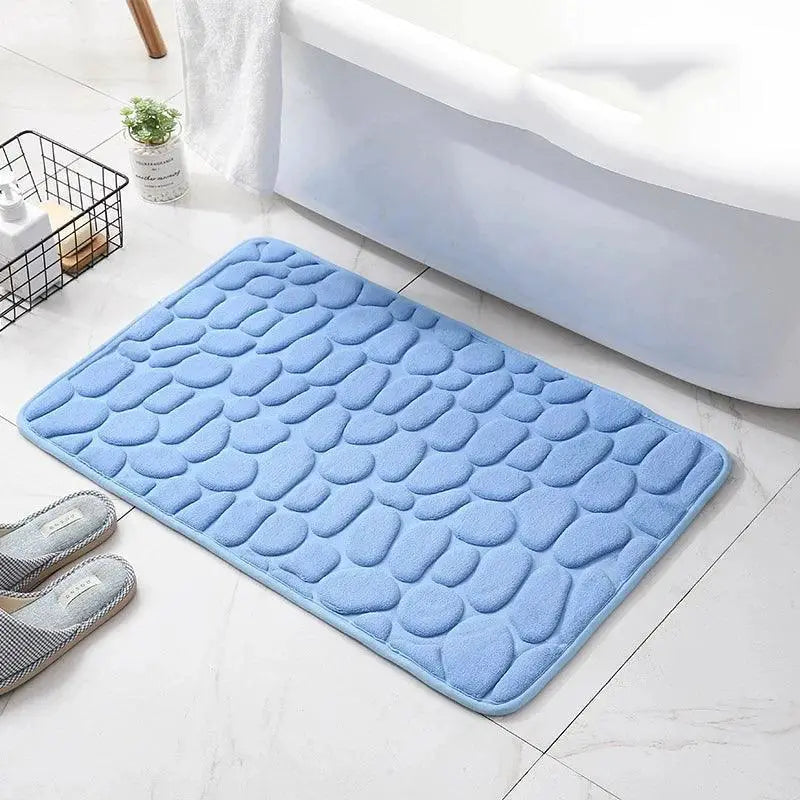 Ultra Soft Memory Foam Bath Mat Cobblestone Design Non Slip