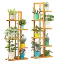 Bamboo 5 / 6 Tier Plant Stand Rack Multiple Flower Pot Holder Shelf Indoor Outdoor