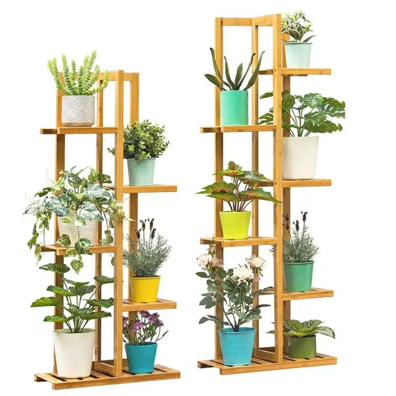 Bamboo 5 Tier Plant Stand Rack Indoor Outdoor Pot Holder