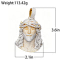 Gold Jesus Face Pendant Necklace