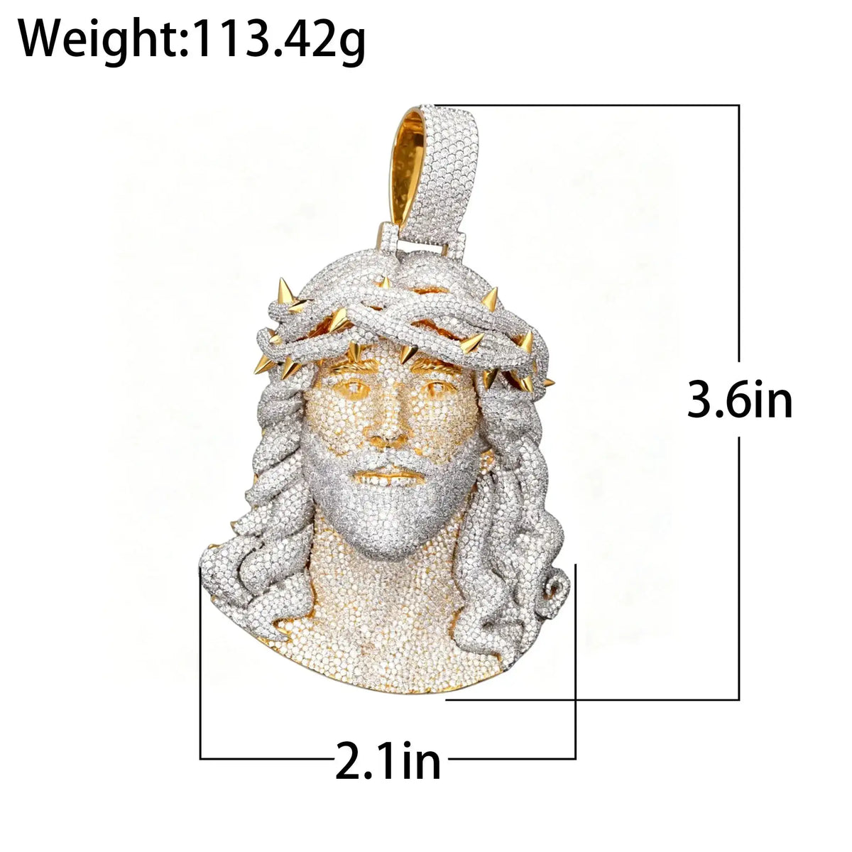Gold Jesus Face Pendant Necklace — product image 2