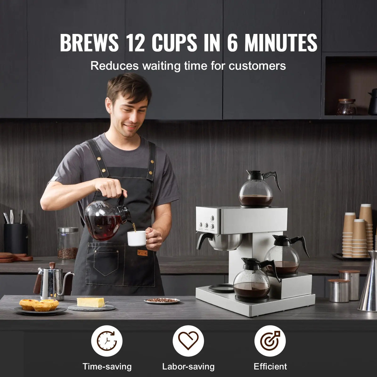 Commercial Drip Coffee Maker, Cups Coffee-Maker Machine with — product view 2