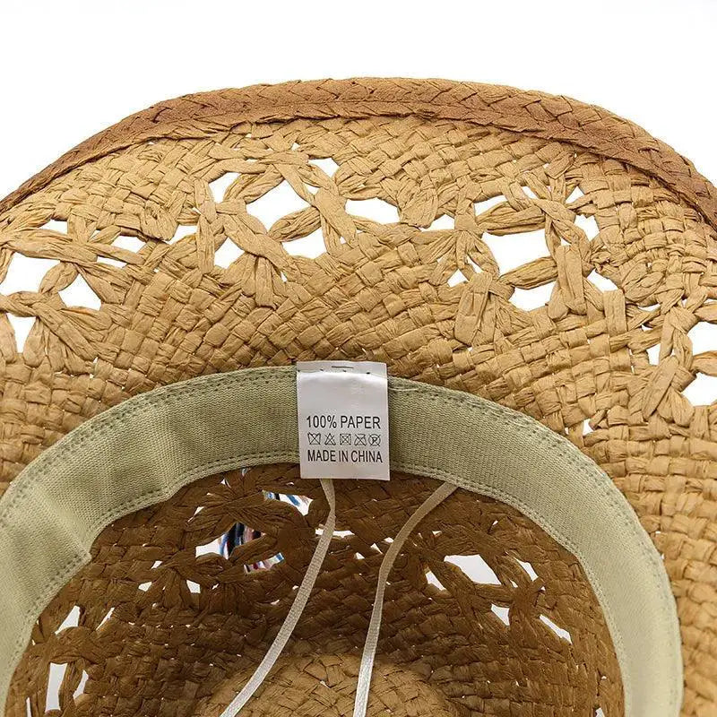 Khaki Lafite Straw Cowboy Hat With Paint Spray Finish