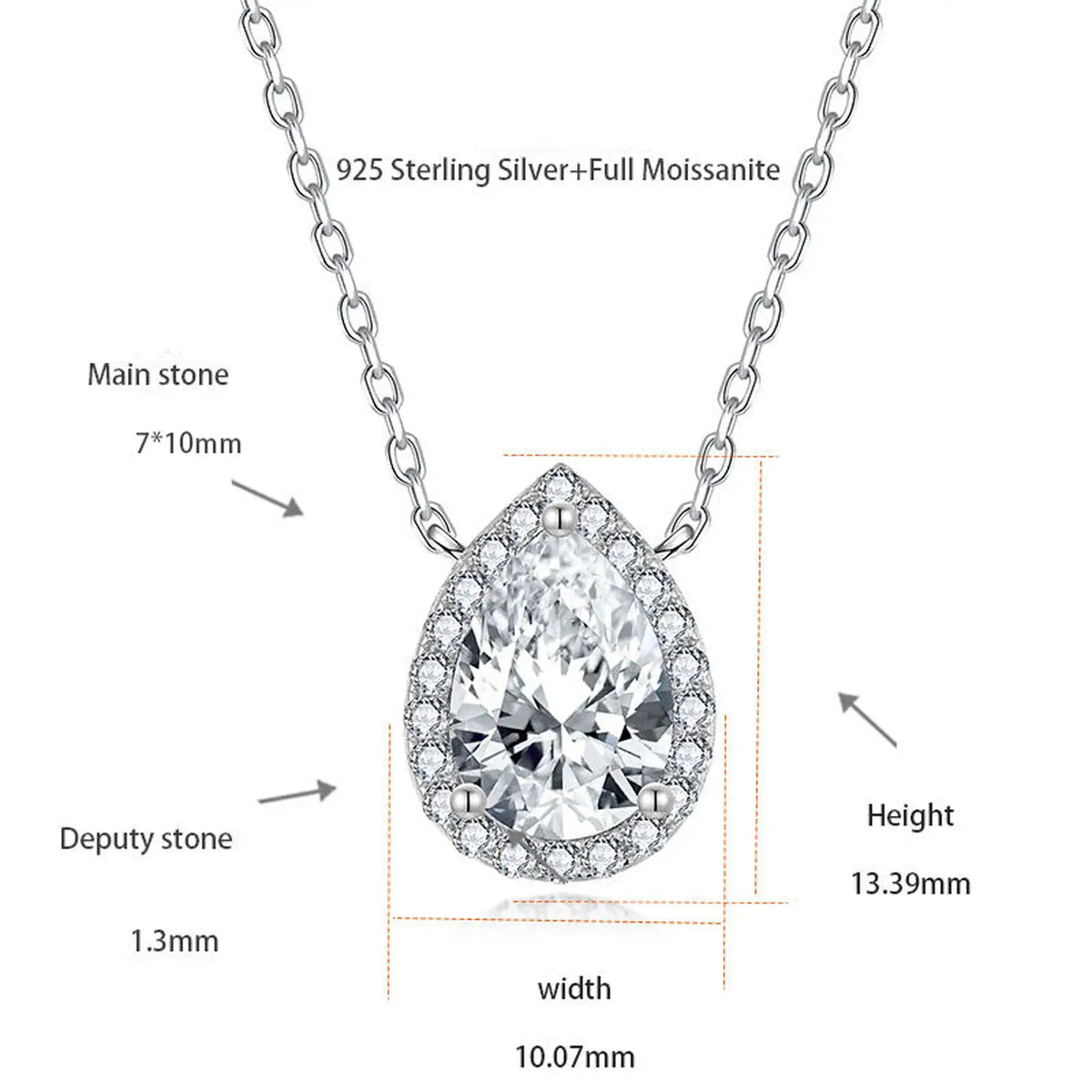 Sterling Silver Moissanite Pendant — product image 2