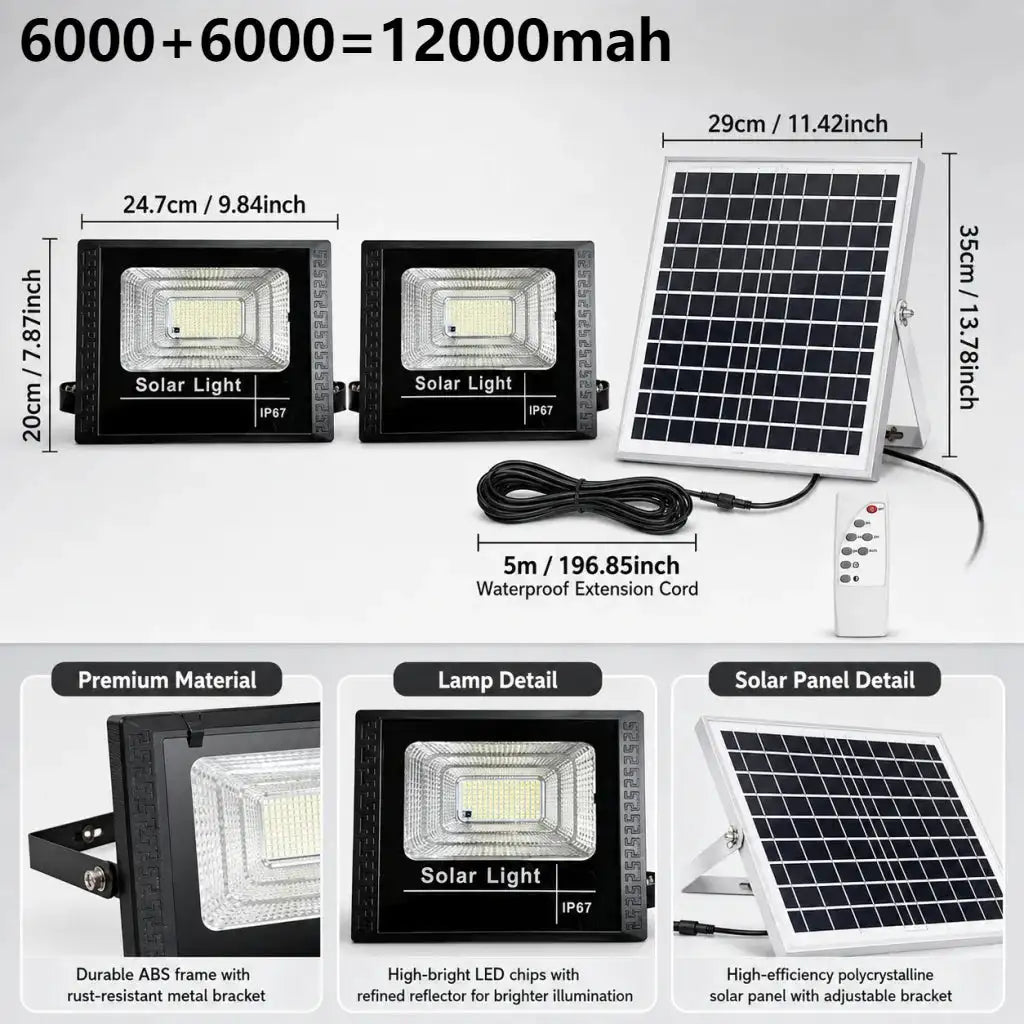 Solar Powered Dual Head Wall Lamp — product view 8