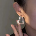 Zircon Leaf Earrings for Women Sparkle