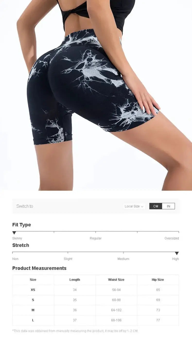 High Waisted Seamless Tie Dye Butt Lift Leggings For Women