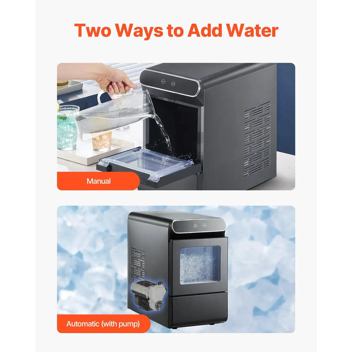 SucceBuy Nugget Ice Maker Pebble Ice Maker with Self Cleaning — product view 6
