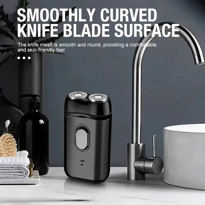 Double Headed Men's Shaver Electric Type-C Rechargeable Shaver Floating Blade Small, Portable, High Horsepower