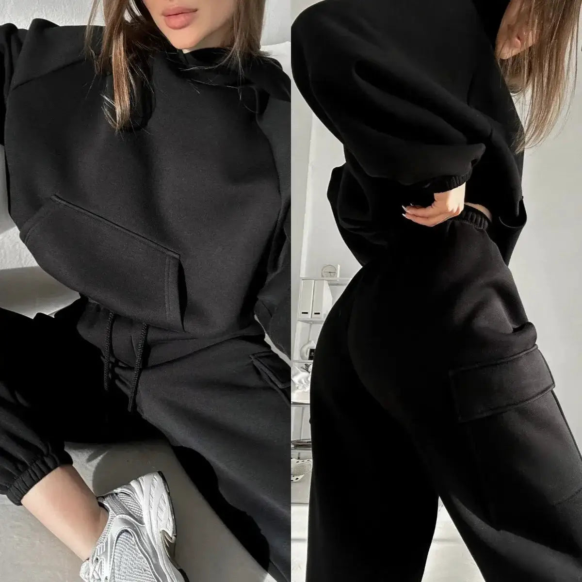 Women Two Piece Hoodie And Sweatpants Set Casual Wear