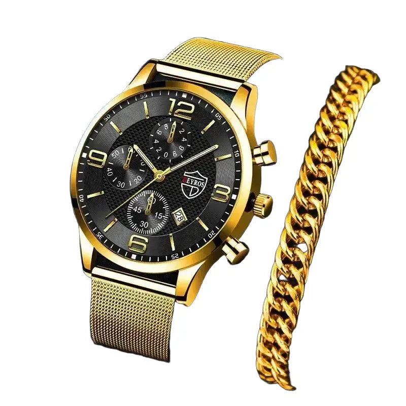 Elegant Mesh Steel Watch for Gentlemen — product view 1