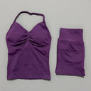 Women Seamless Yoga Set With Tummy Control Shorts