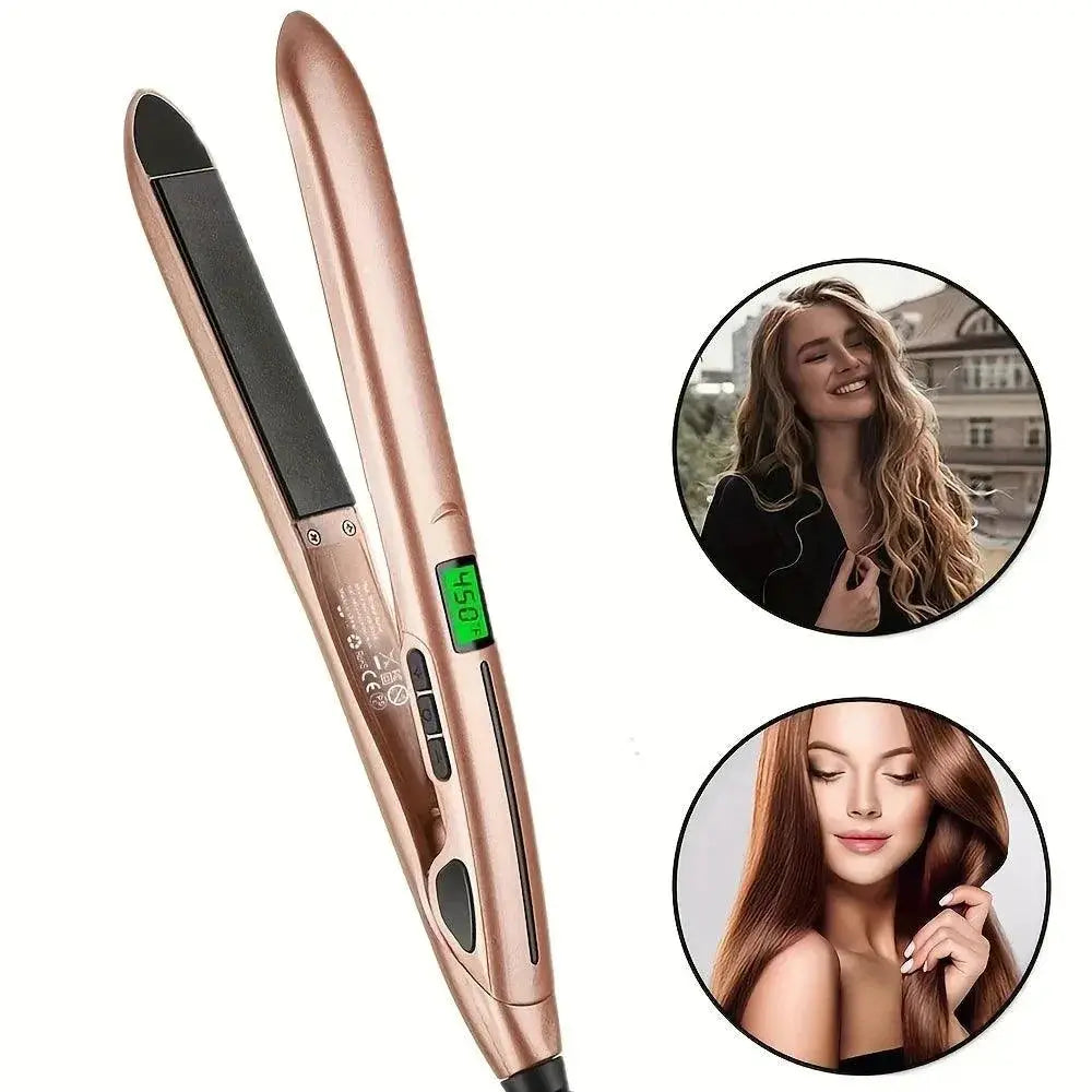 Professional 2 In 1 Flat Iron Hair Straightener Styler Tool