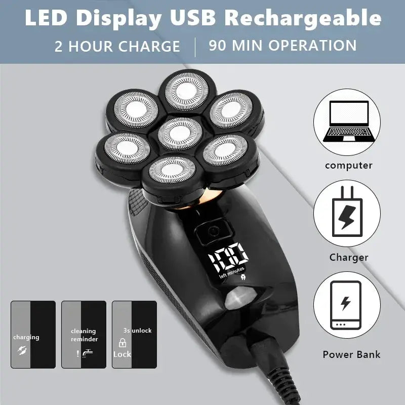 New 7D Men Shaver With Independently Floating Head Razor