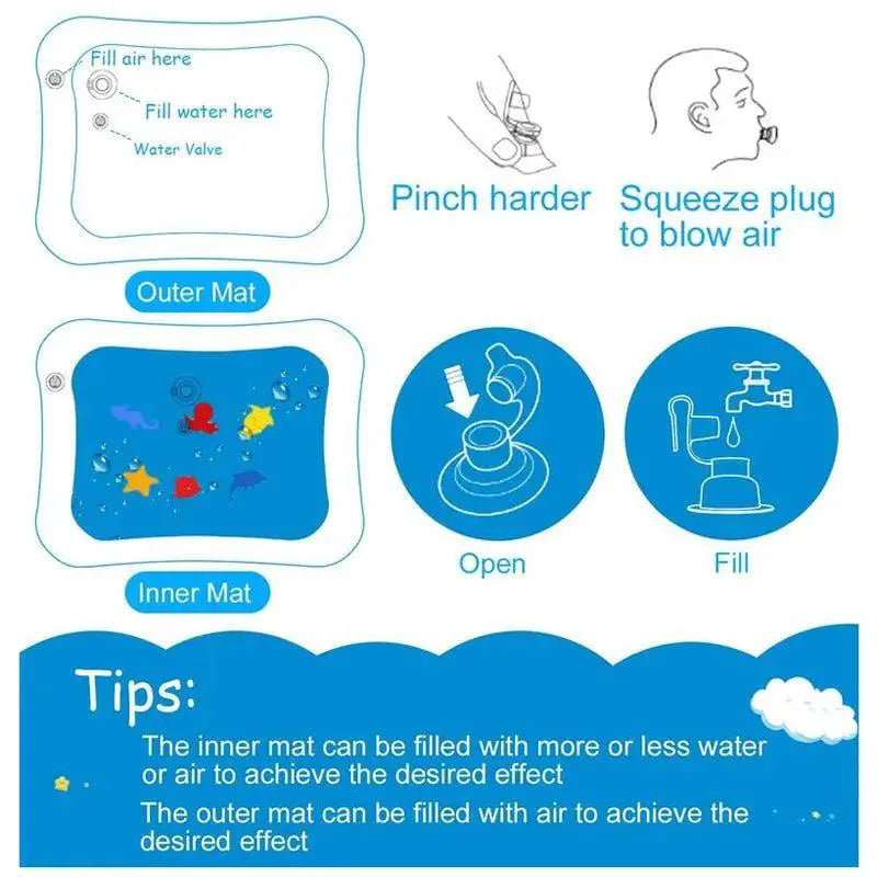 Baby Developmental Water Play Mat for Early Learning