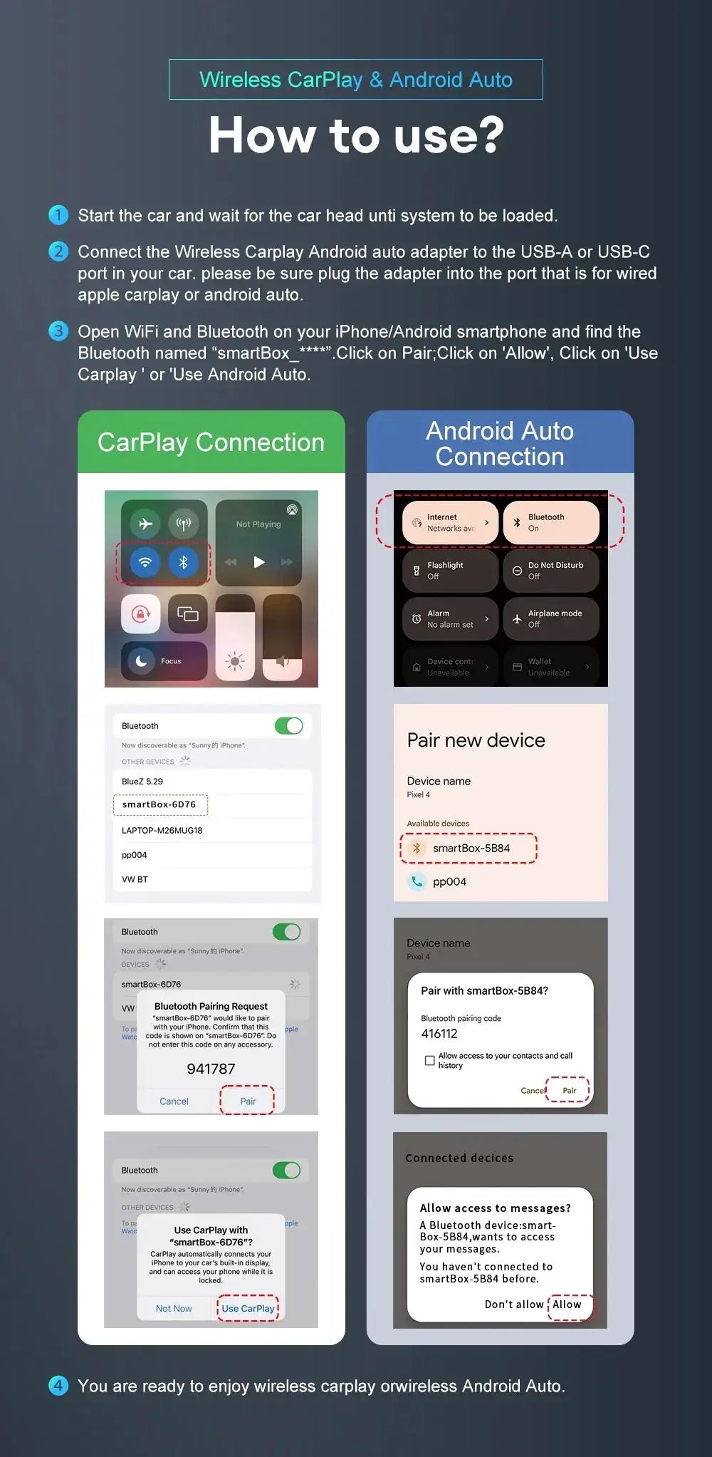 Seamless Wireless CarPlay Box for Cars — product view 9