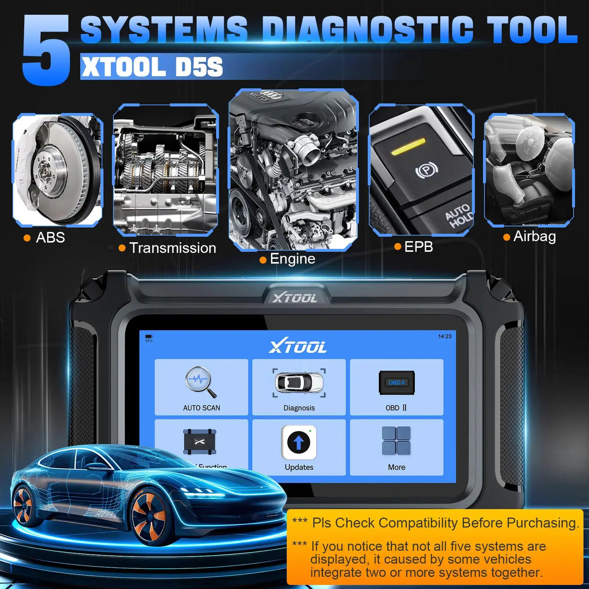 XTOOL Scanner Car Diagnostic Tools With System Diagnosis — product view 3