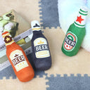 Interactive Beer Bottle Plush Dog Toy Durable Chew Toy