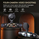 BCUOZ Dashcam, Front + Built-in Rear Left and Right Super