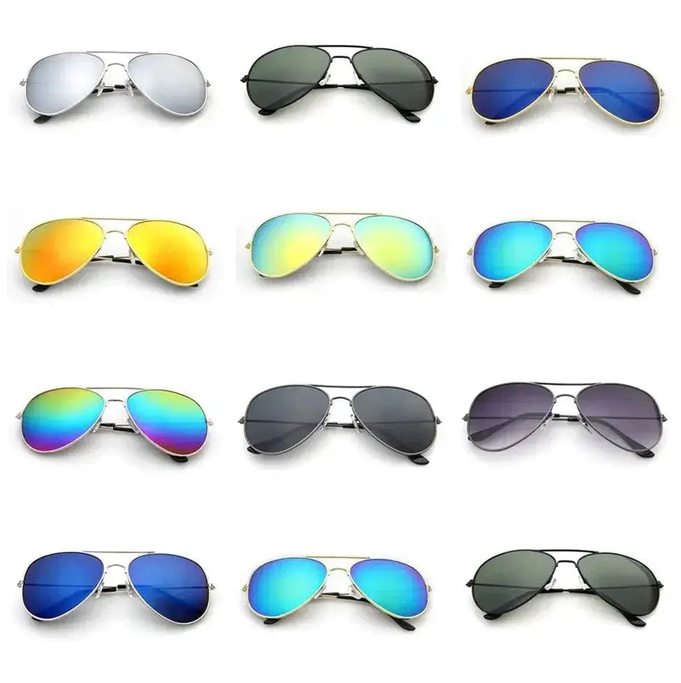 Unisex Gradient Mirror Pilot Sunglasses UV400 Protection