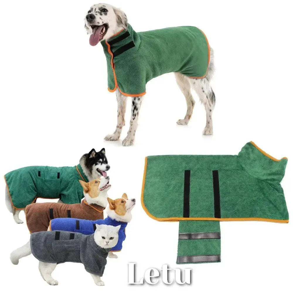 Pet Bathrobe Towel Quick Dry Moisture Absorbent Coat