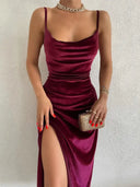 Hugcitar Velvet Maxi Dress Desk Date
