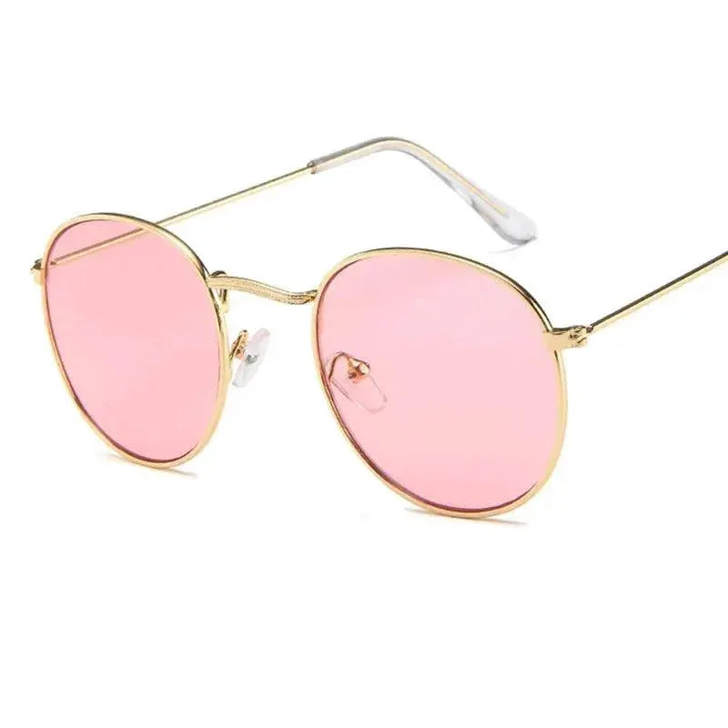 Vintage Metal Round Frame Sunglasses For Women Classic Style