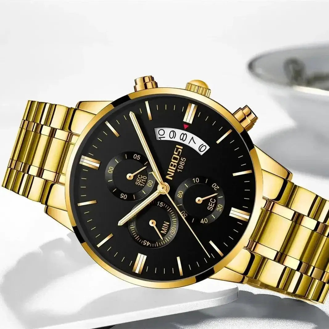 NIBOSI Mens Luxury Chronograph Watch Quartz Timepiece