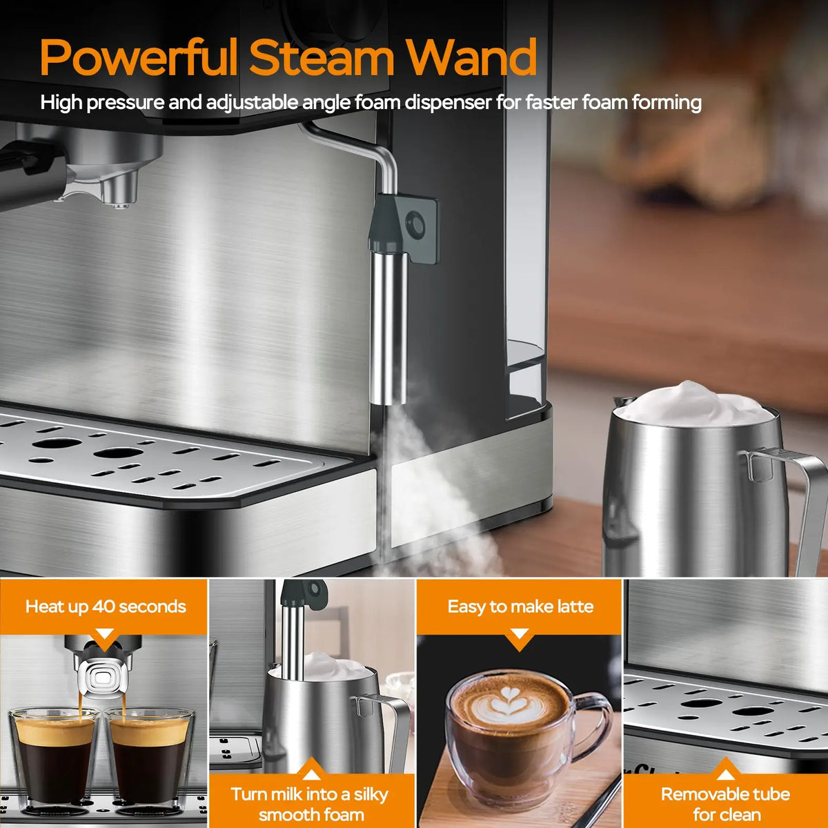 Espresso Machine Professional Compact Homehold Coffee — product view 4