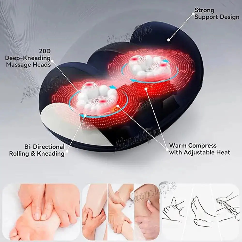 Large Size Electric Foot Massager Infrared Hot Compress Arm Roller Kneading Squeeze Calf Bionic Massage Deep Relaxation Muscles