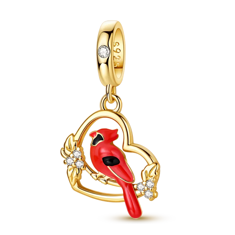 Sterling Silver Bright Red Charm
