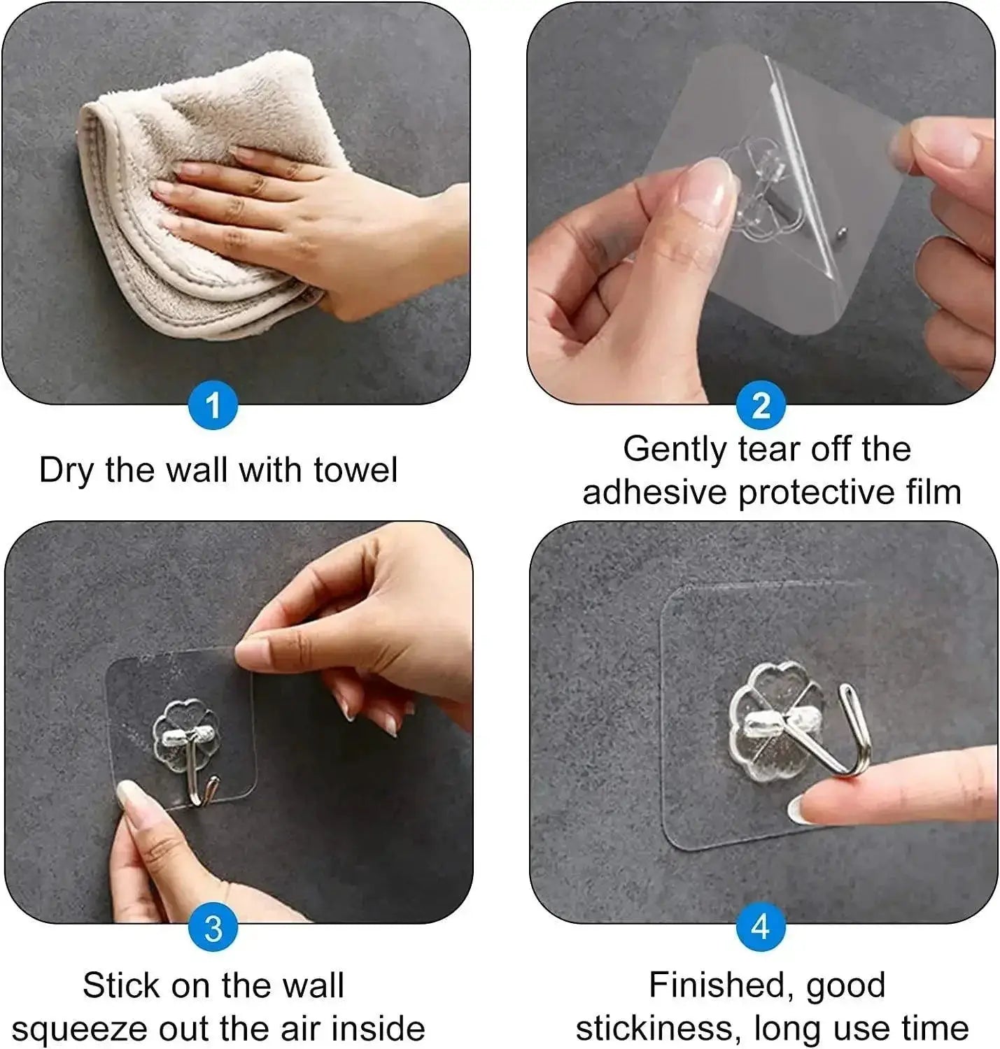 Heavy Duty Adhesive Utility Hooks For Space Organization