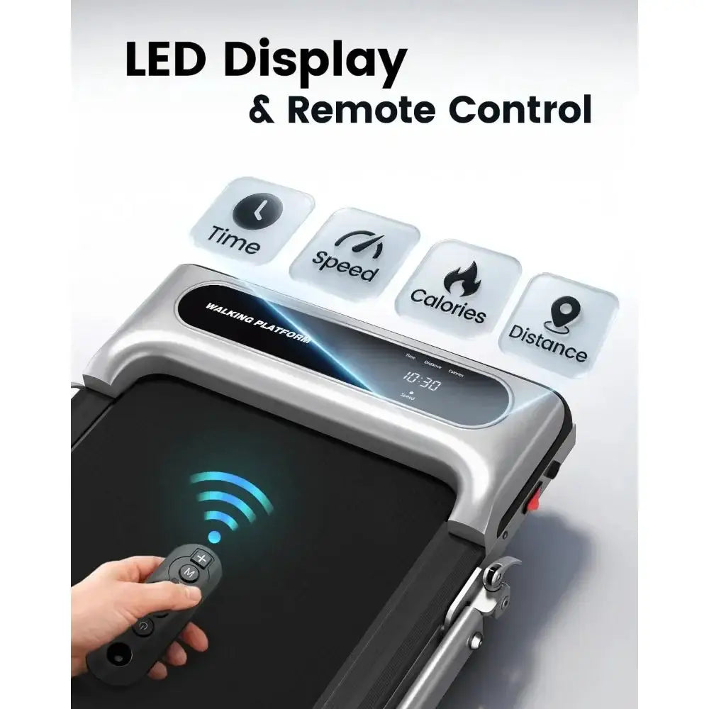 Portable Walking Pad Treadmill, Home Office Exercise Machine, Under Desk with Remote and LED Display