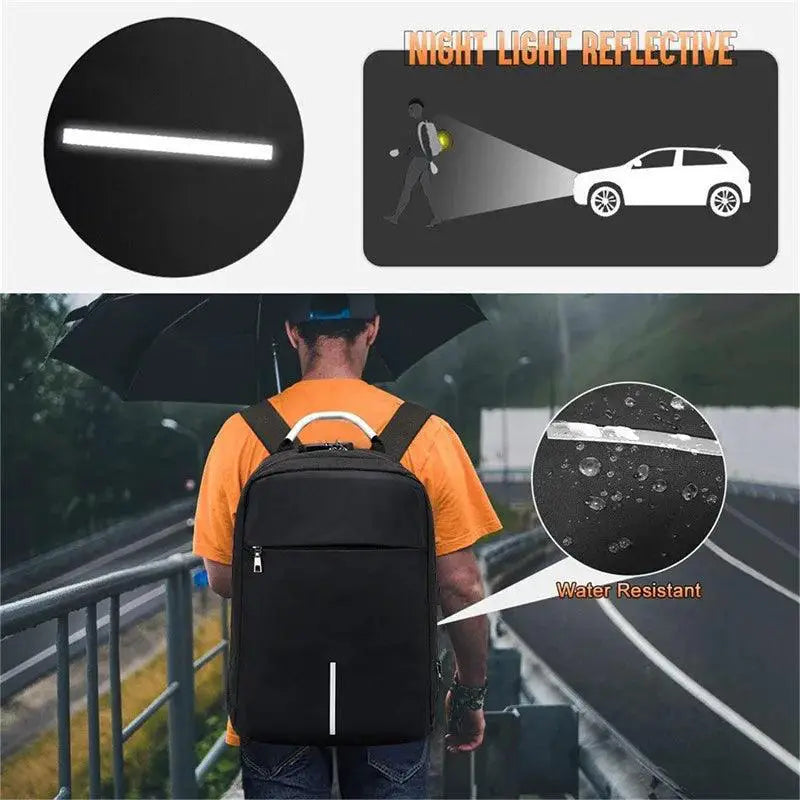 Mens Waterproof Backpack With Charging Port For Business