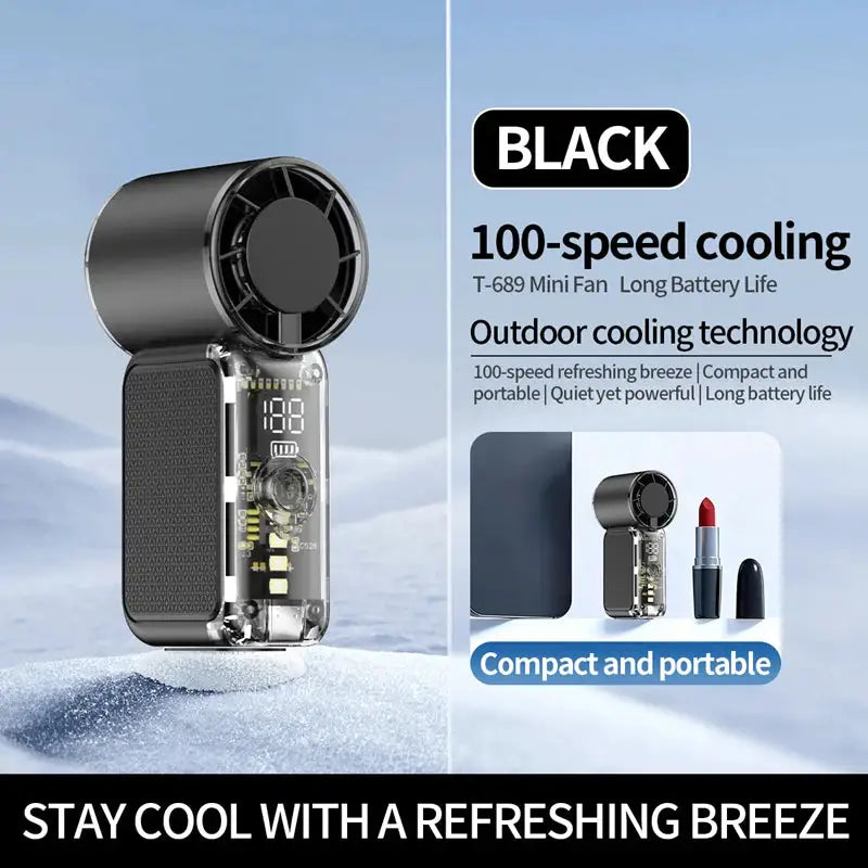 Mini Portable Handheld Fan Personal Pocket-Sized Digital Display — product view 12